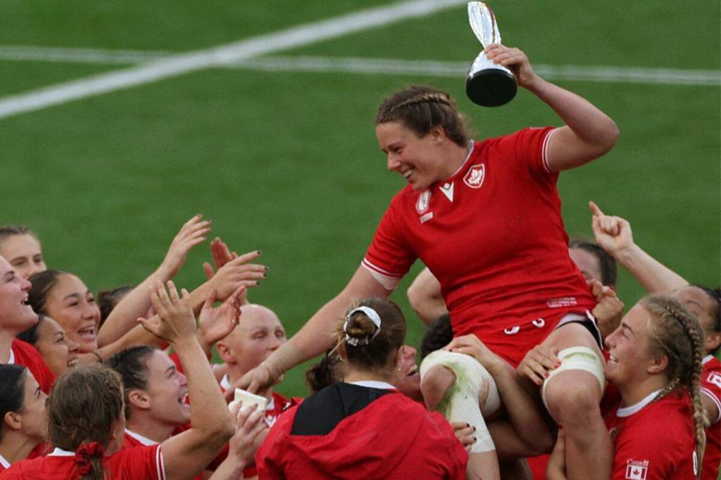 Sophie de Goede, an Oak Bay High graduate and the 2025 World Rugby Women&rsquo;s 15s Player of the Year, appeared on the Jan. 29 episode of Dragons&rsquo; Den seeking $250,000 on behalf of Rugby Canada ahead of the 2025 Rugby World Cup. (Photo courtesy of Rugby World Cup)